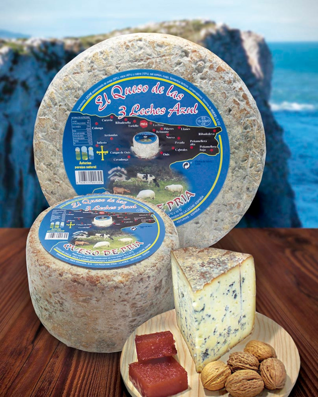 Cuña de queso de Pría Azul de las Tres Leches de 200 gr aproximadamente