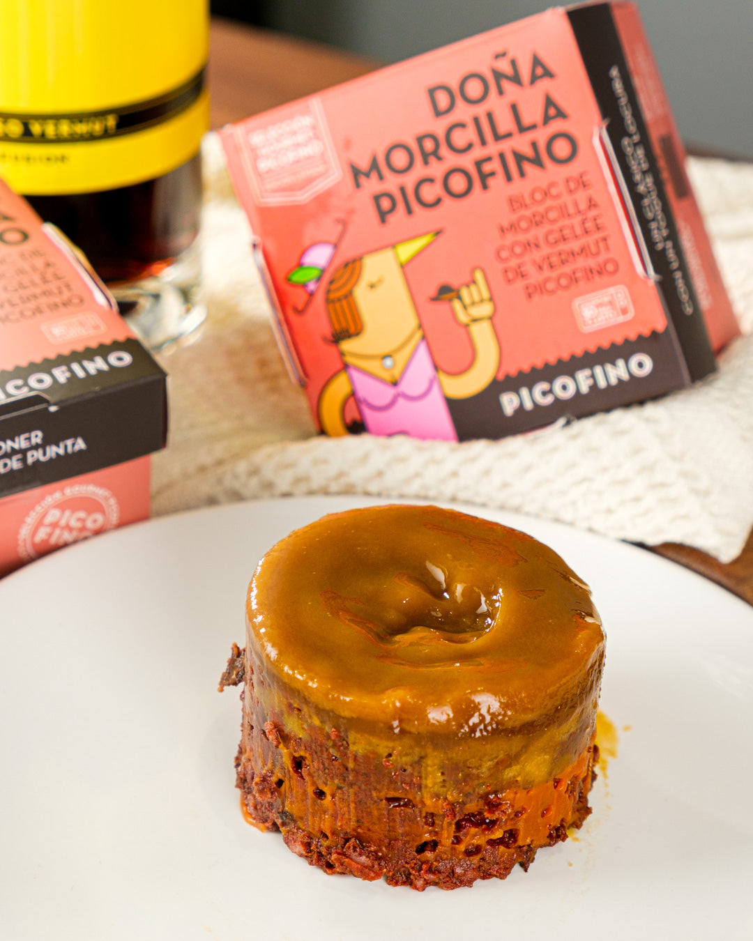 Morcilla con geleé de vermut Picofino