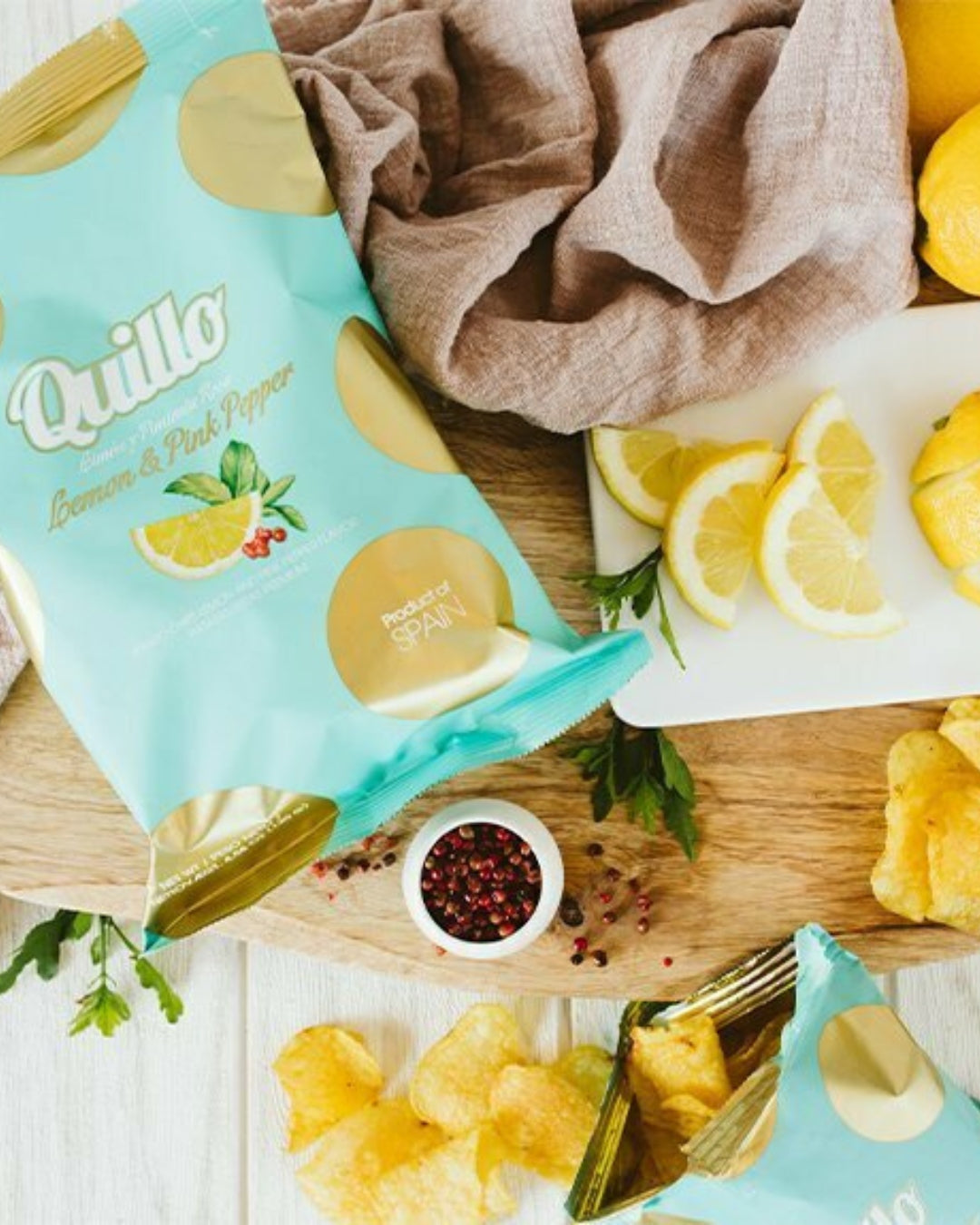 Patatas Fritas con Limón y Pimienta Rosa Quillo