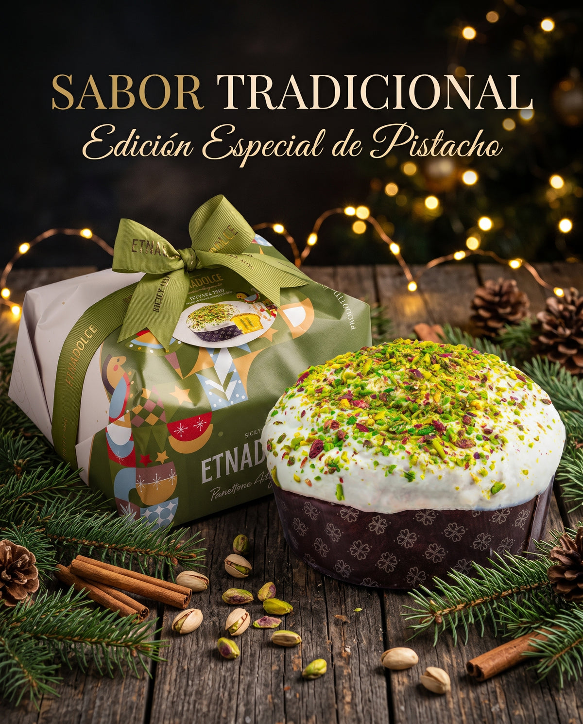 Etnadolce · Panettone de Pistacho 750 gr.
