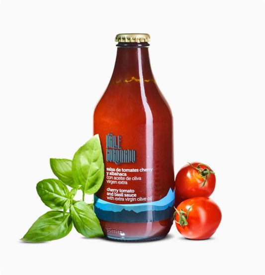 Salsa de Tomate Cherry y Albahaca con aceite de Oliva Virgen Extra de Valle Coronado